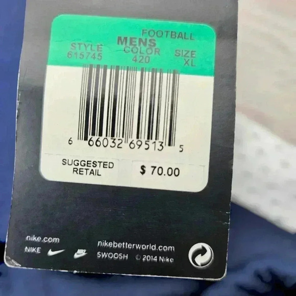 Nike Men's Open Field Football Pants Navy/White # 615745/420 NWT Choose Size - Picture 7 of 9